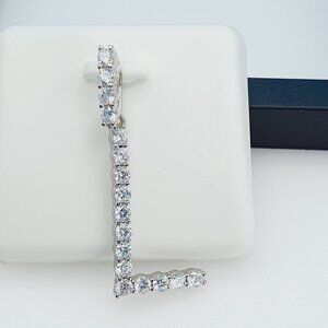 "925 Sterling Silver Cubic Zirconia Initial Pendant, UU1P6A6178